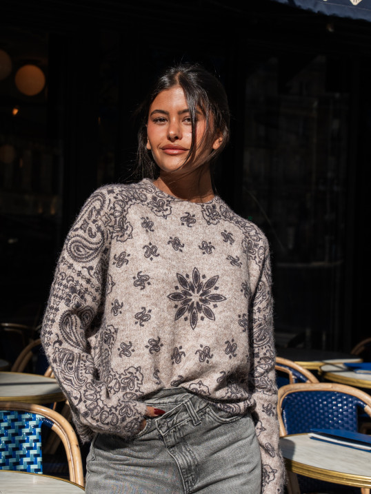 PULL IMPRIMÉ BANDANA - SABLE
