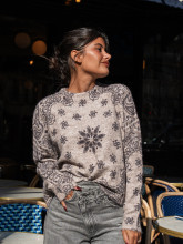 Pull taupe imprimé cachemire – Yaëlli Paris