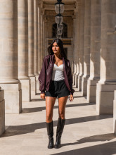 Veste Bomber Femme Effet Cuir Tressé | Yaëlli Paris