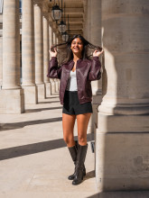Veste Bomber Femme Effet Cuir Tressé | Yaëlli Paris