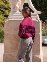 SWEAT CASUAL SOPHISTIQUÉ À FRANGES - BURGUNDY | Yaëlli Paris