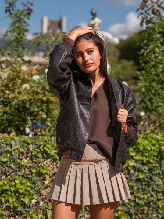 Veste Bomber Femme Effet Cuir Tressé | Yaëlli Paris