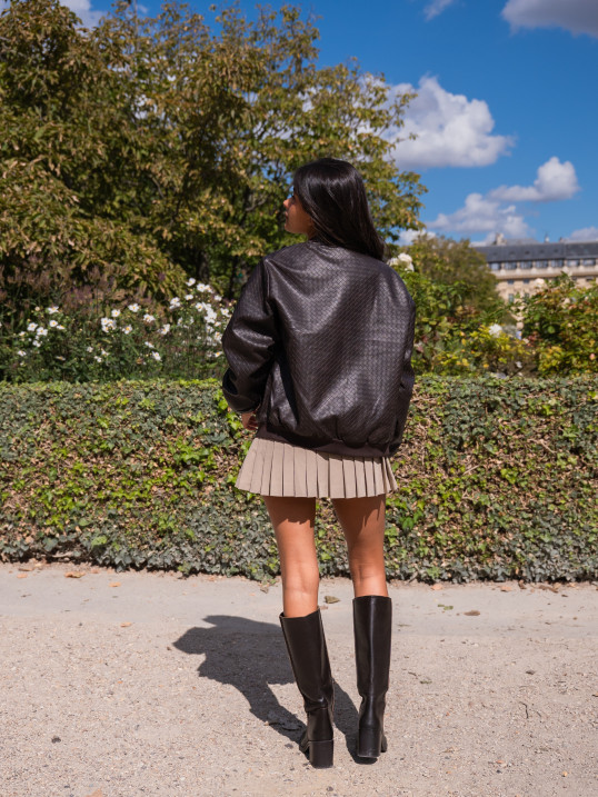 Veste Bomber Femme Effet Cuir Tressé | Yaëlli Paris