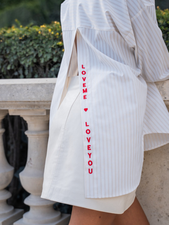 Chemise femme rayée avec message dos – Yaëlli Paris