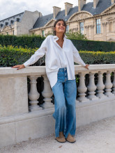 Chemise femme rayée avec message dos – Yaëlli Paris