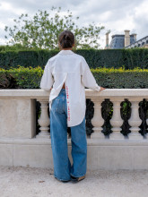 Chemise femme rayée avec message dos – Yaëlli Paris