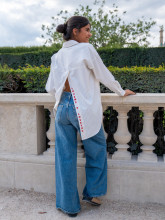 Chemise femme rayée avec message dos – Yaëlli Paris