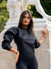 Chemise dos nu femme coton noir – Yaëlli Paris