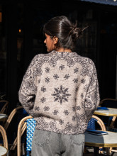 Pull taupe imprimé cachemire – Yaëlli Paris