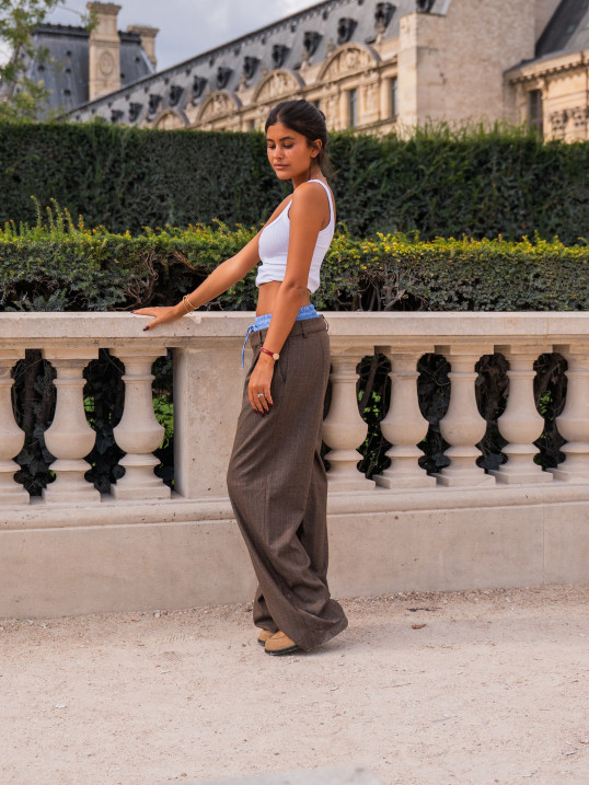 Pantalon à doublure boxer bleu – Yaëlli Paris
