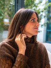 pull dentelle marron