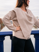 gilet echarpe beige