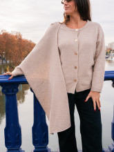 gilet echarpe beige
