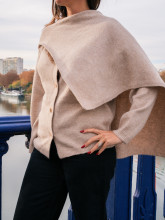 gilet echarpe beige