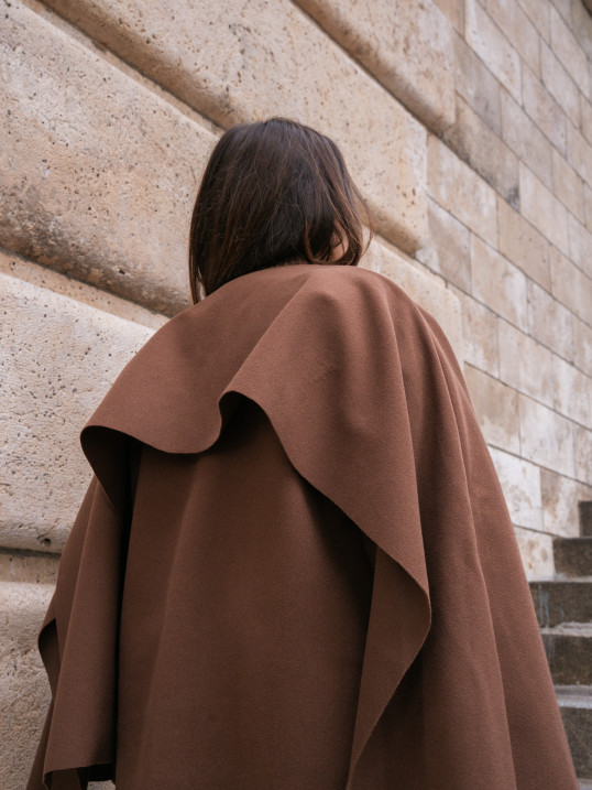veste cape chocolat