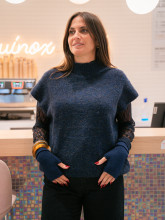 pull dentelle marine